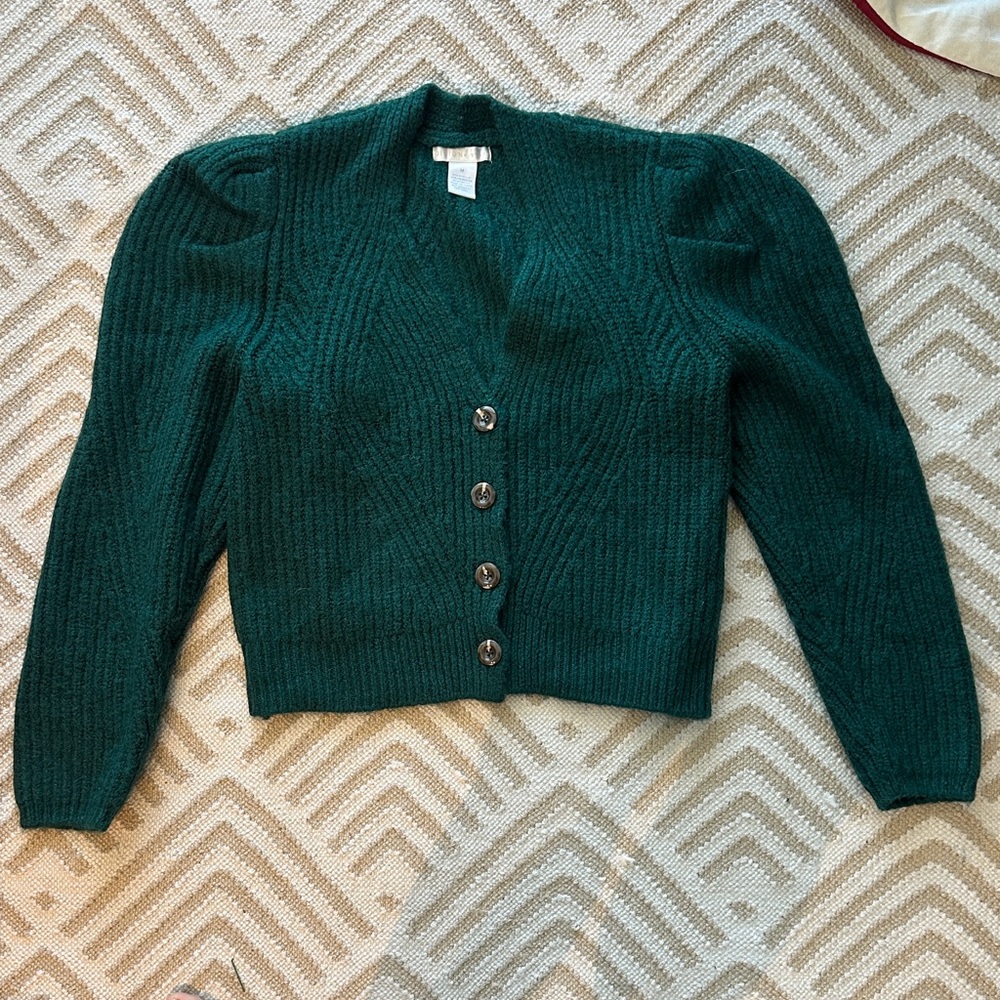 Design History Teal Button-Up Cardigan